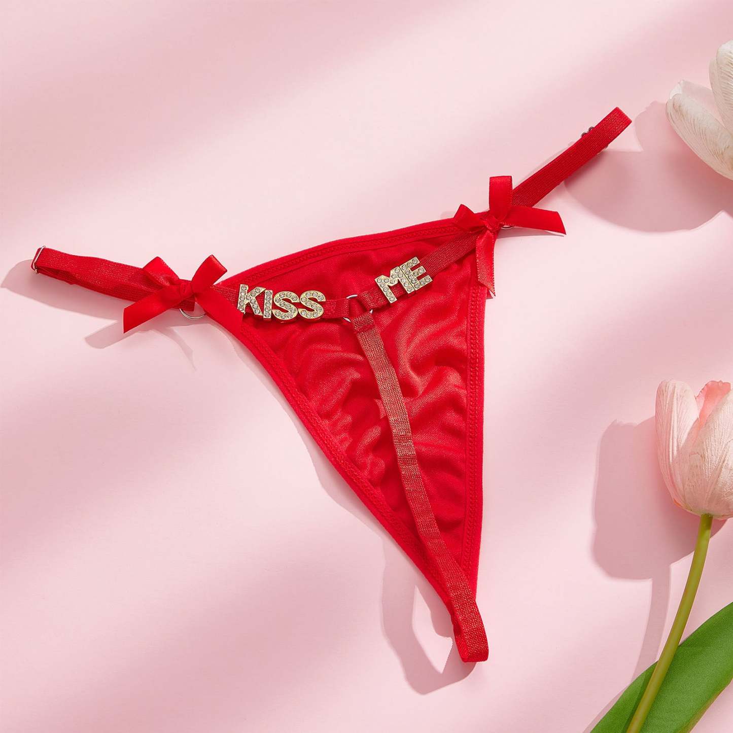 カスタムラインストーンレターtバックパーソナライズされた蝶ネクタイセクシーなtバック - 