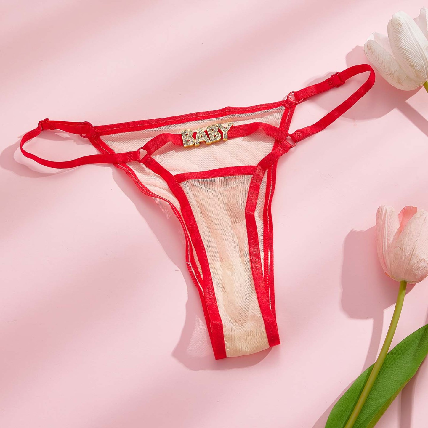 カスタムラインストーンアルファベットひもセクシーな誘惑ひも - 