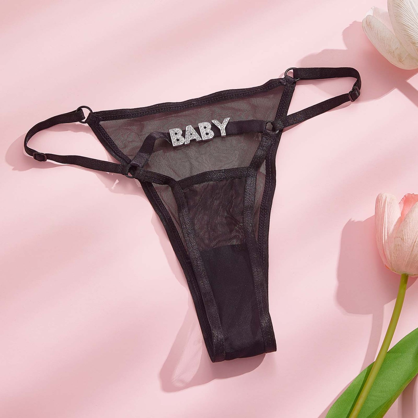 カスタムラインストーンアルファベットひもセクシーな誘惑ひも - 