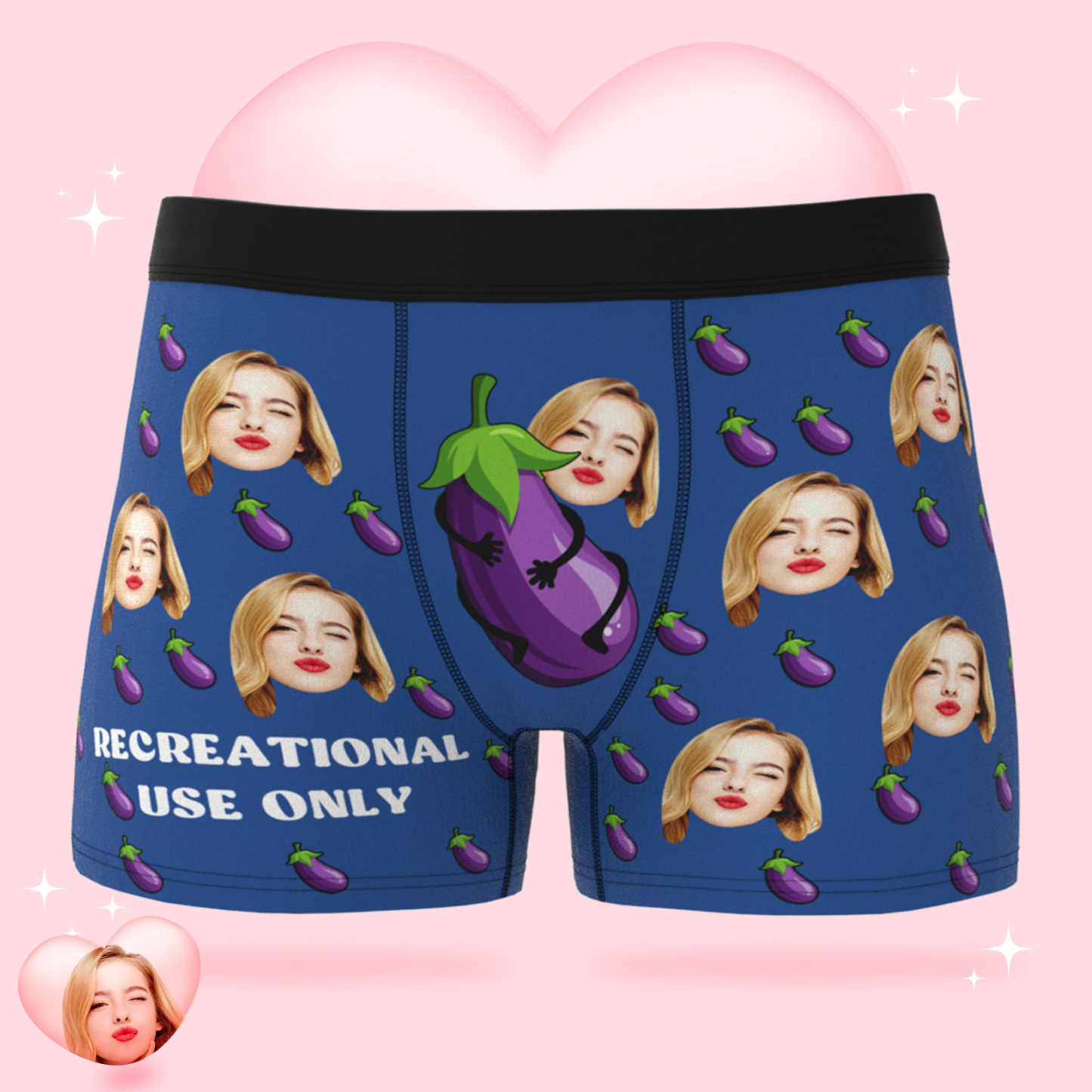 パーソナライズされた面白い顔ボクサーカスタム写真下着ギフト男性のためのレクリエーション使用のみ - 