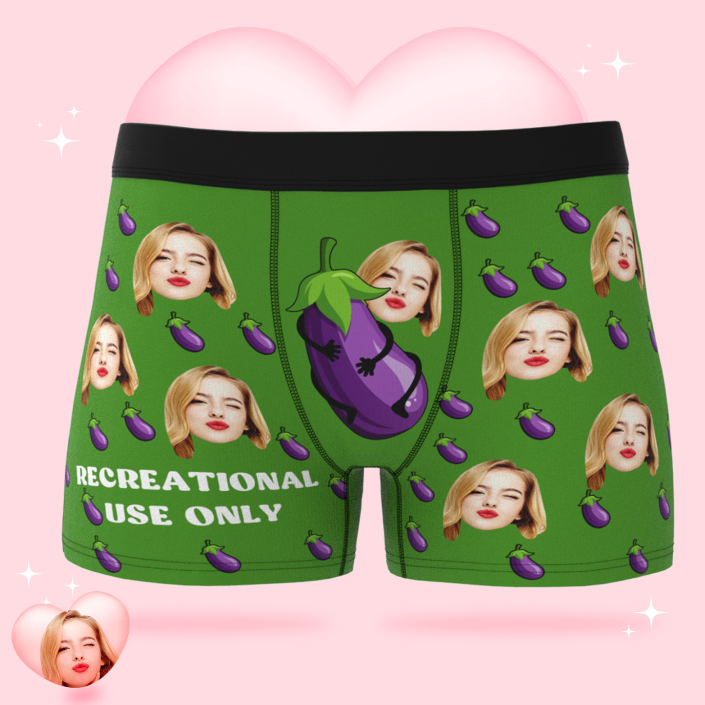 パーソナライズされた面白い顔ボクサーカスタム写真下着ギフト男性のためのレクリエーション使用のみ - 