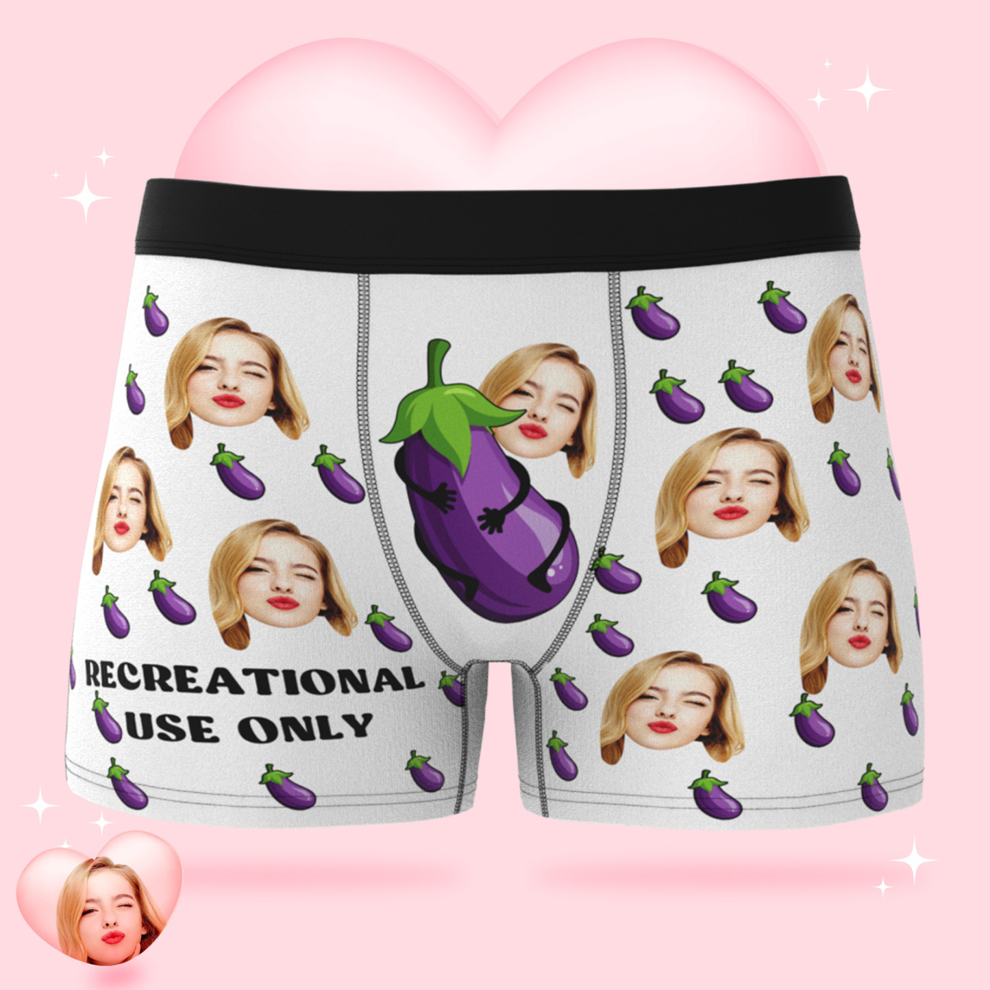 パーソナライズされた面白い顔ボクサーカスタム写真下着ギフト男性のためのレクリエーション使用のみ - 