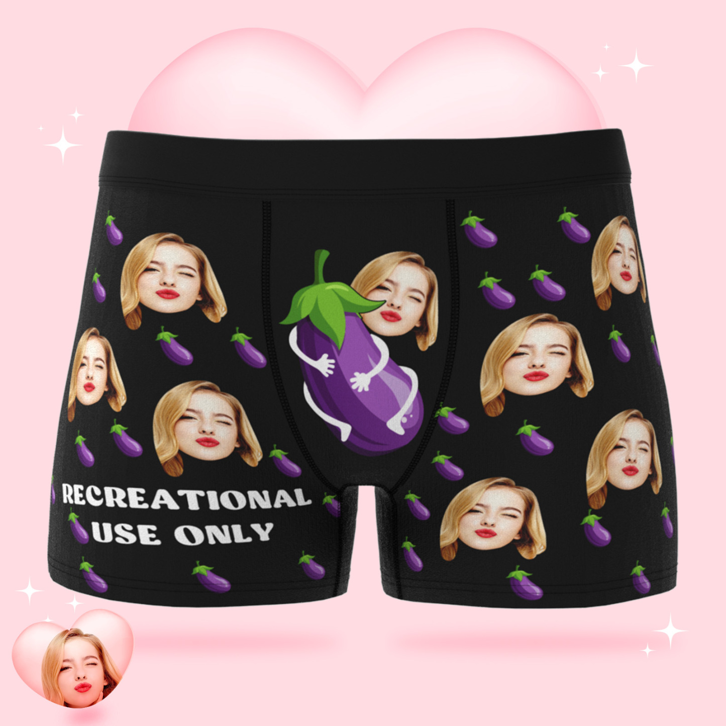 パーソナライズされた面白い顔ボクサーカスタム写真下着ギフト男性のためのレクリエーション使用のみ - 