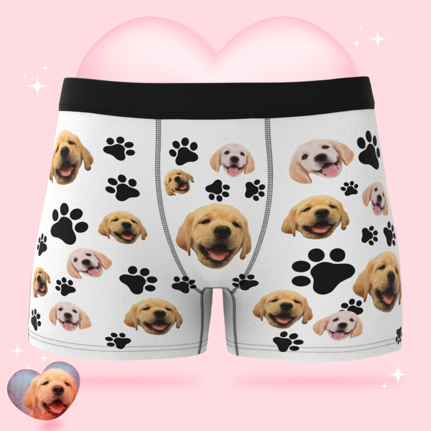 パーソナライズされたペットの顔ボクサー男性用カスタム写真下着ギフト - 