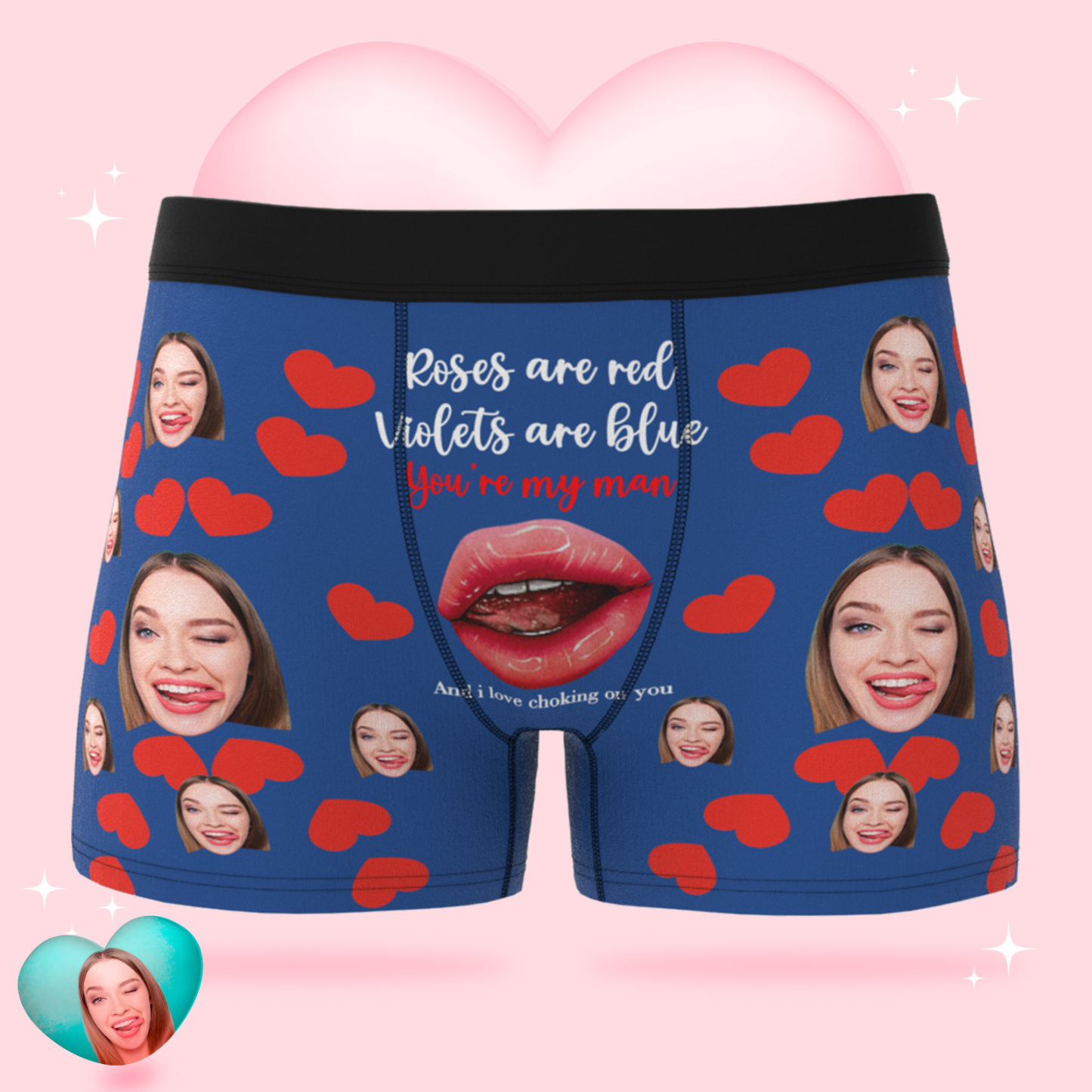 パーソナライズされた面白い顔ボクサーカスタム写真下着ギフト男性のためのあなたは私の男 - 