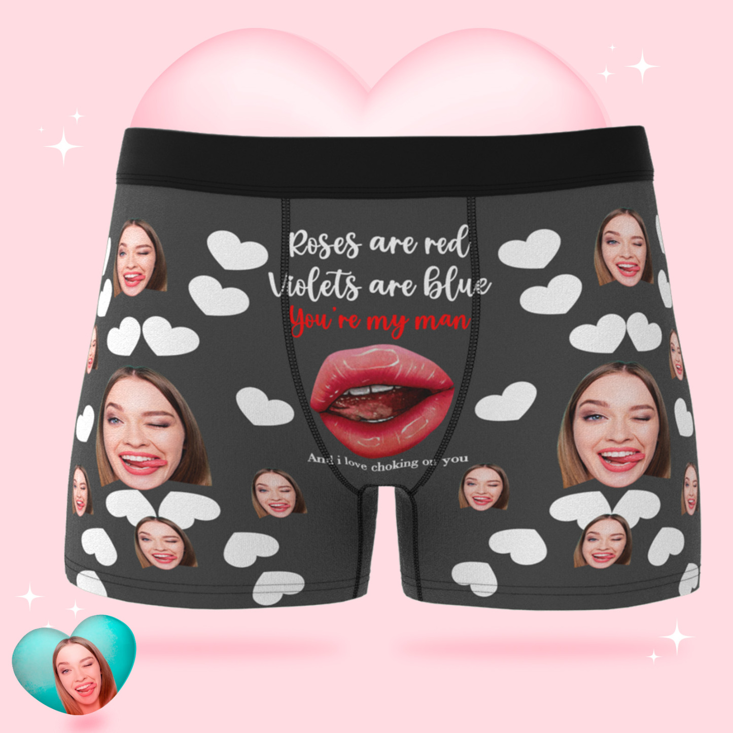 パーソナライズされた面白い顔ボクサーカスタム写真下着ギフト男性のためのあなたは私の男 - 