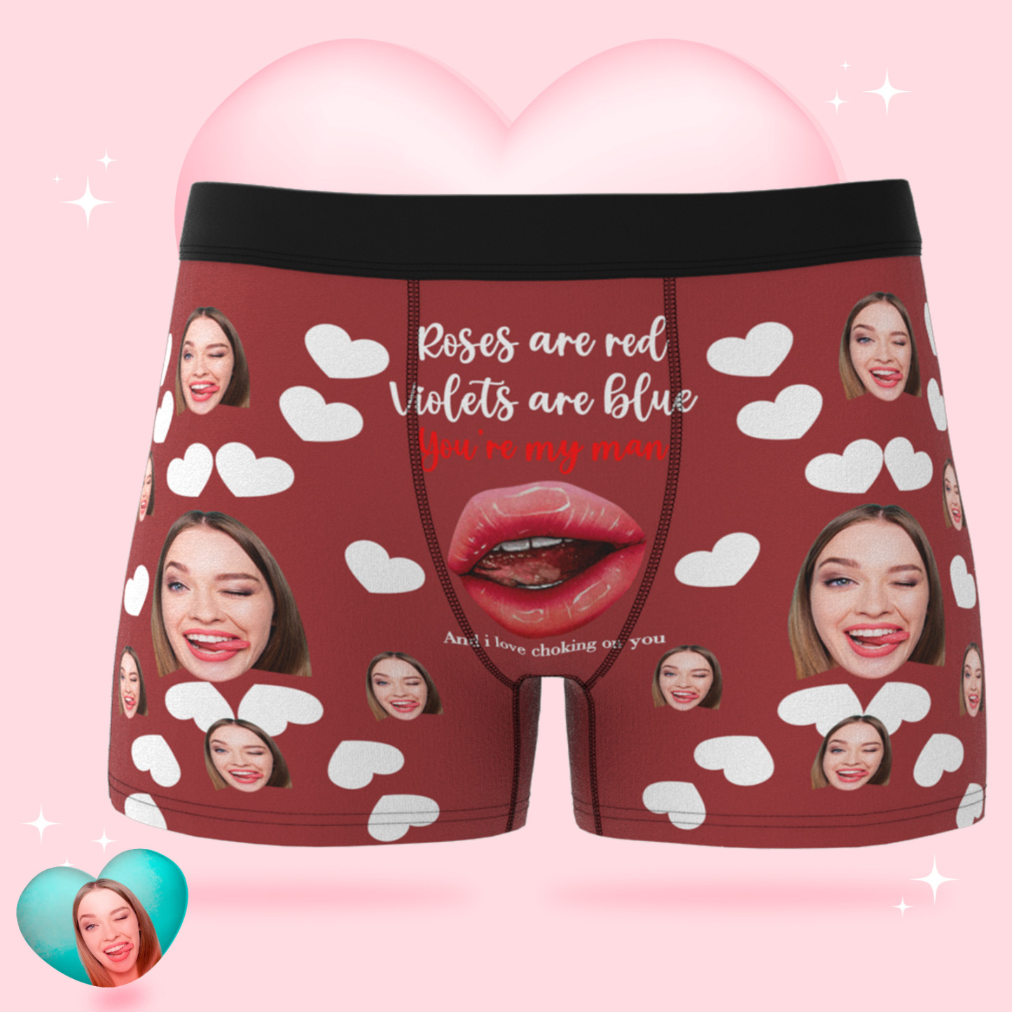 パーソナライズされた面白い顔ボクサーカスタム写真下着ギフト男性のためのあなたは私の男 - 