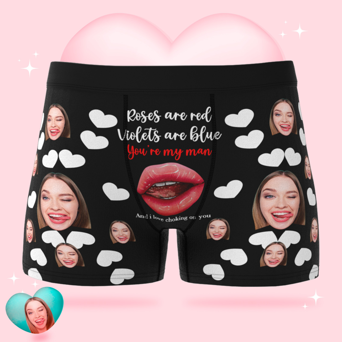 パーソナライズされた面白い顔ボクサーカスタム写真下着ギフト男性のためのあなたは私の男 - 