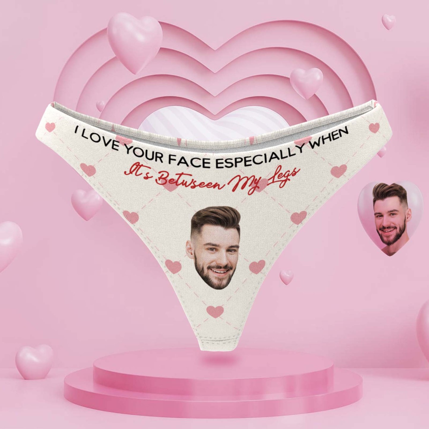 パーソナライズフェイス Tバック - 私はあなたの顔を愛しています - 