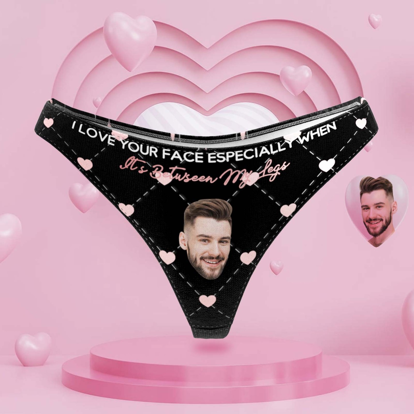 パーソナライズフェイス Tバック - 私はあなたの顔を愛しています - 