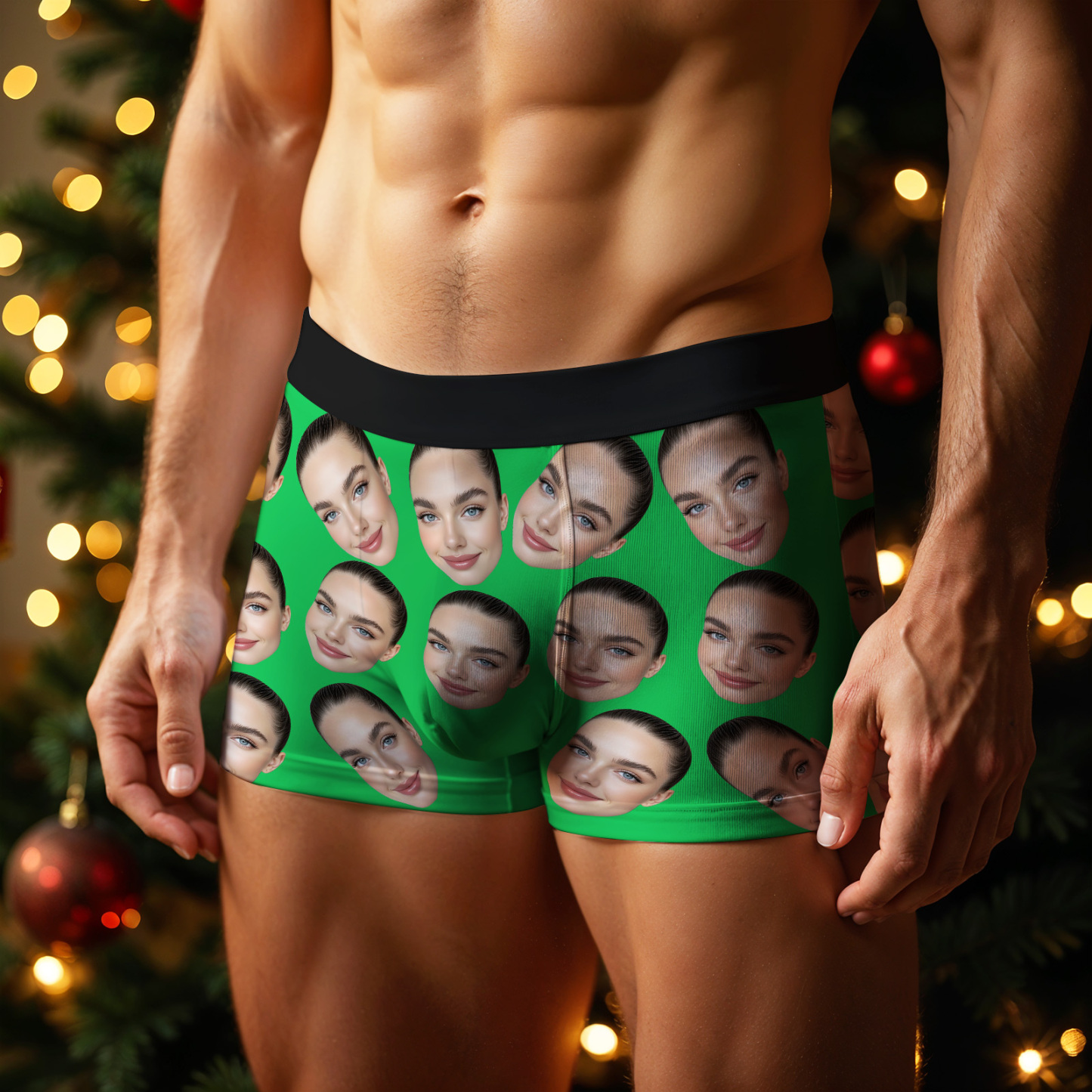 カスタムビッグフェイスボクサーボーイフレンドのためのパーソナライズされたボクサーパンツ - 