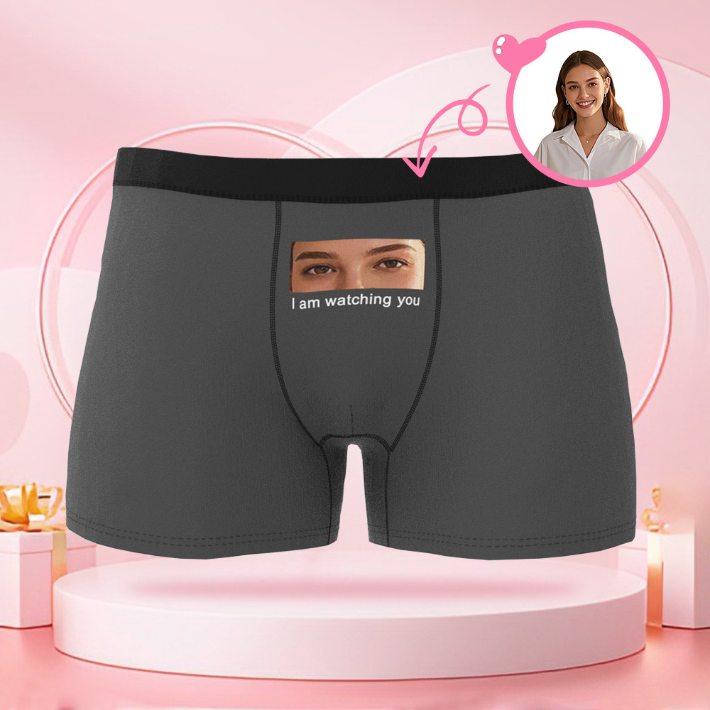 カスタマイズされたアイフォトメンズボクサーブリーフ「i've Been Watching You」,ボーイフレンド用ボクサーブリーフ,バレンタインデーギフト - 