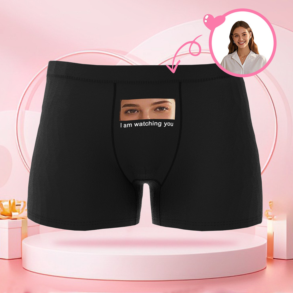 カスタマイズされたアイフォトメンズボクサーブリーフ「i've Been Watching You」,ボーイフレンド用ボクサーブリーフ,バレンタインデーギフト - 