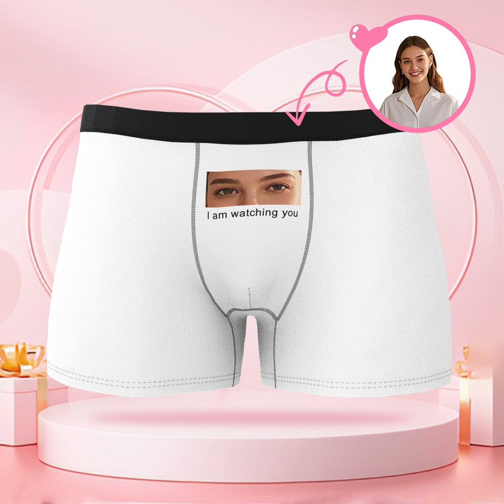 カスタマイズされたアイフォトメンズボクサーブリーフ「i've Been Watching You」,ボーイフレンド用ボクサーブリーフ,バレンタインデーギフト - 
