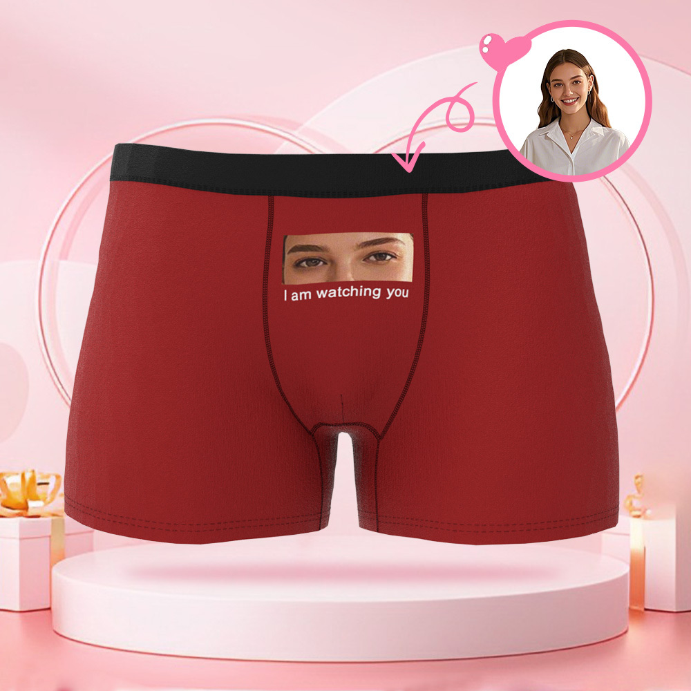 カスタマイズされたアイフォトメンズボクサーブリーフ「i've Been Watching You」,ボーイフレンド用ボクサーブリーフ,バレンタインデーギフト - 