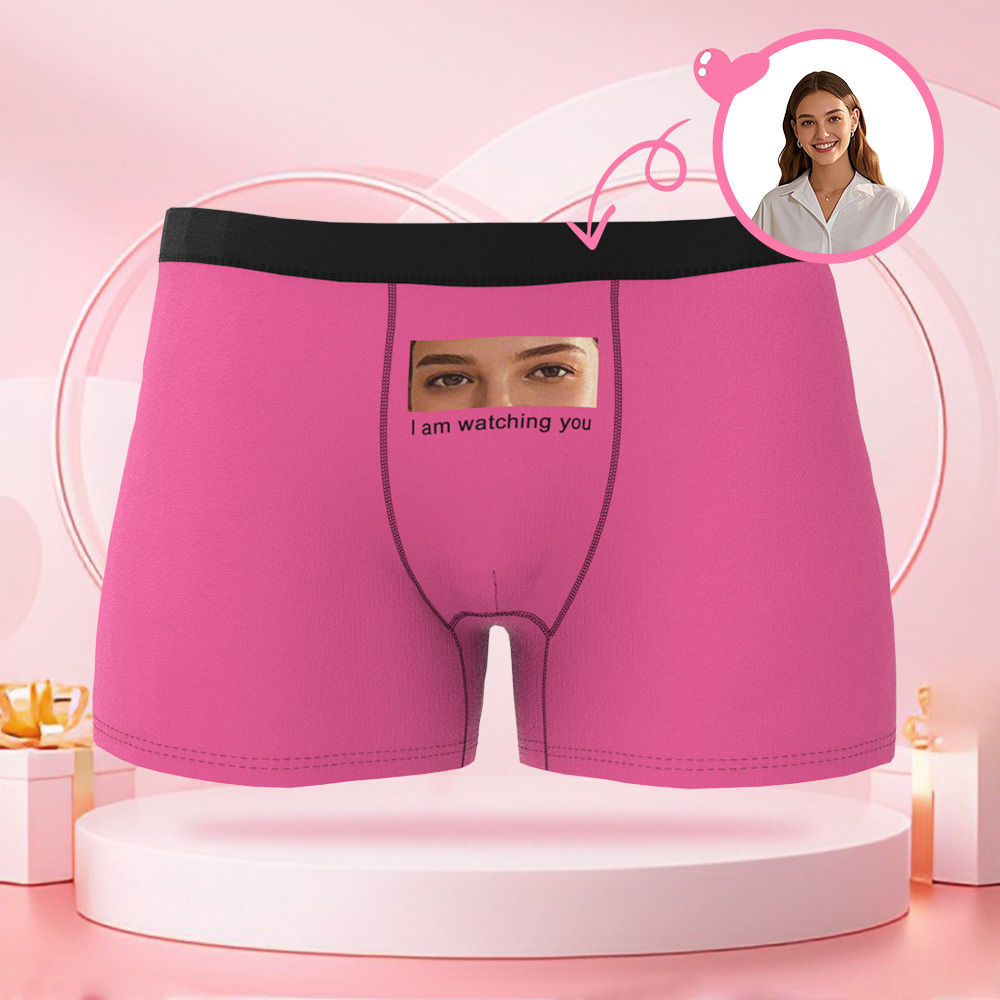 カスタマイズされたアイフォトメンズボクサーブリーフ「i've Been Watching You」,ボーイフレンド用ボクサーブリーフ,バレンタインデーギフト - 