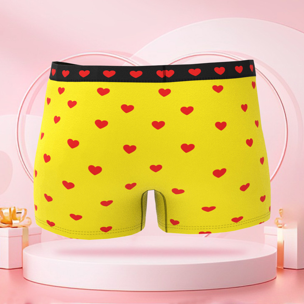 パーソナライズされたキューピッドフォトブリーフ,パーソナライズされた顔付きのバレンタインデーボクサーパンツ,ボーイフレンドへのバレンタインデーギフト. - 