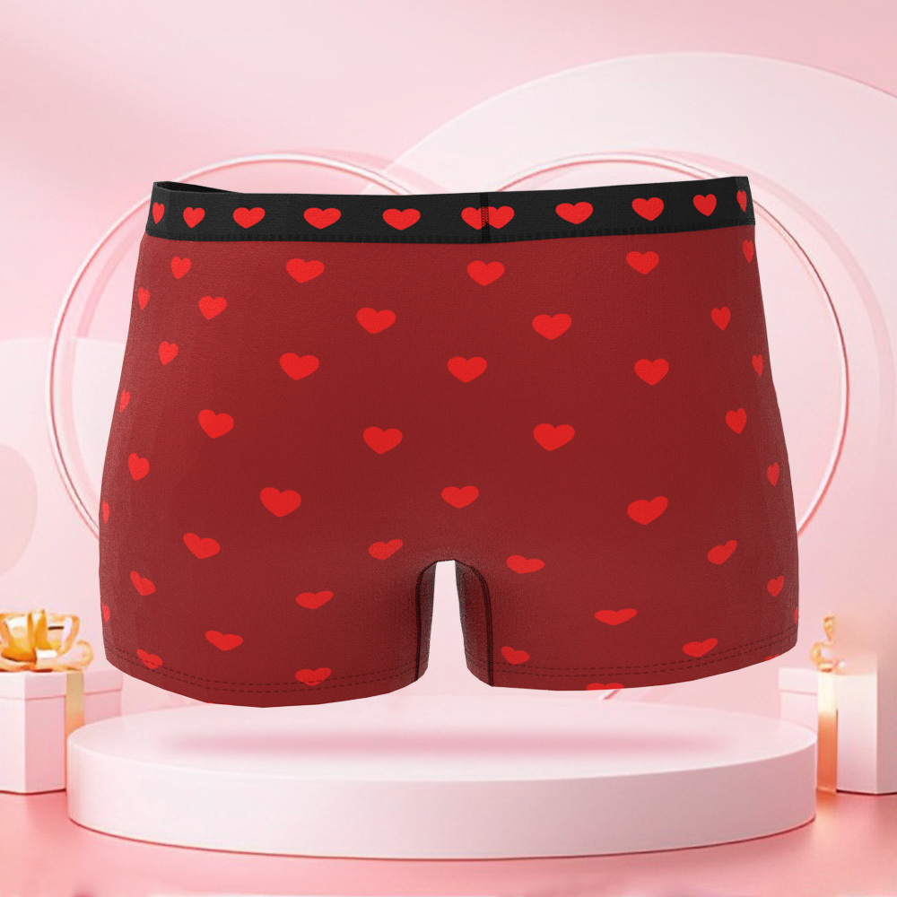 パーソナライズされたキューピッドフォトブリーフ,パーソナライズされた顔付きのバレンタインデーボクサーパンツ,ボーイフレンドへのバレンタインデーギフト. - 