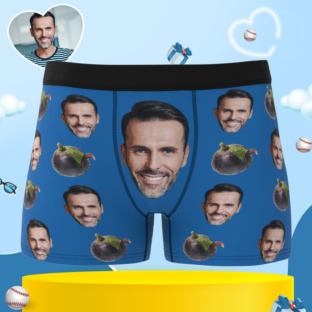カスタムフェイス下着 パーソナライズ写真ボクサーショーツ カスタム写真ボクサー - MademineJP