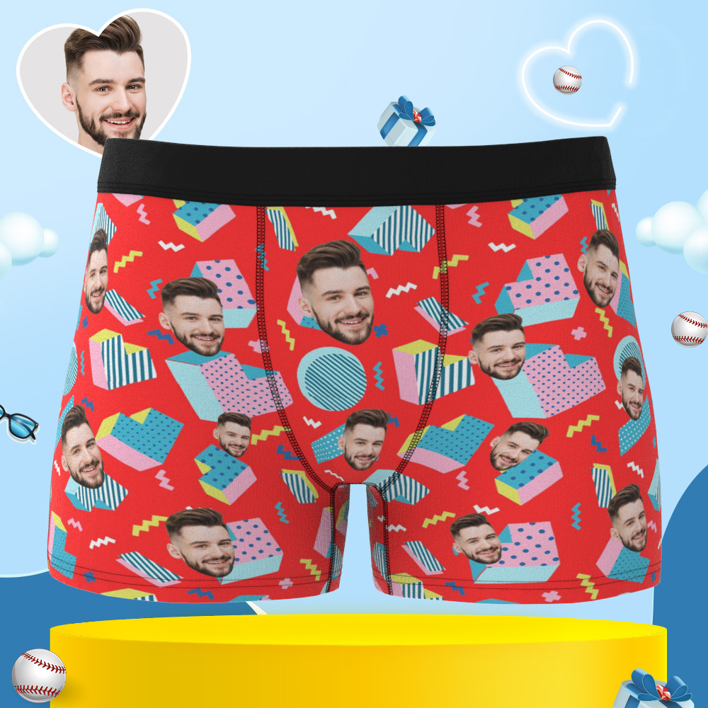 男性用カスタムフォトボクサーパンツ ボクサーパンツに顔がプリントされた男性用パーソナライズ下着 - MademineJP