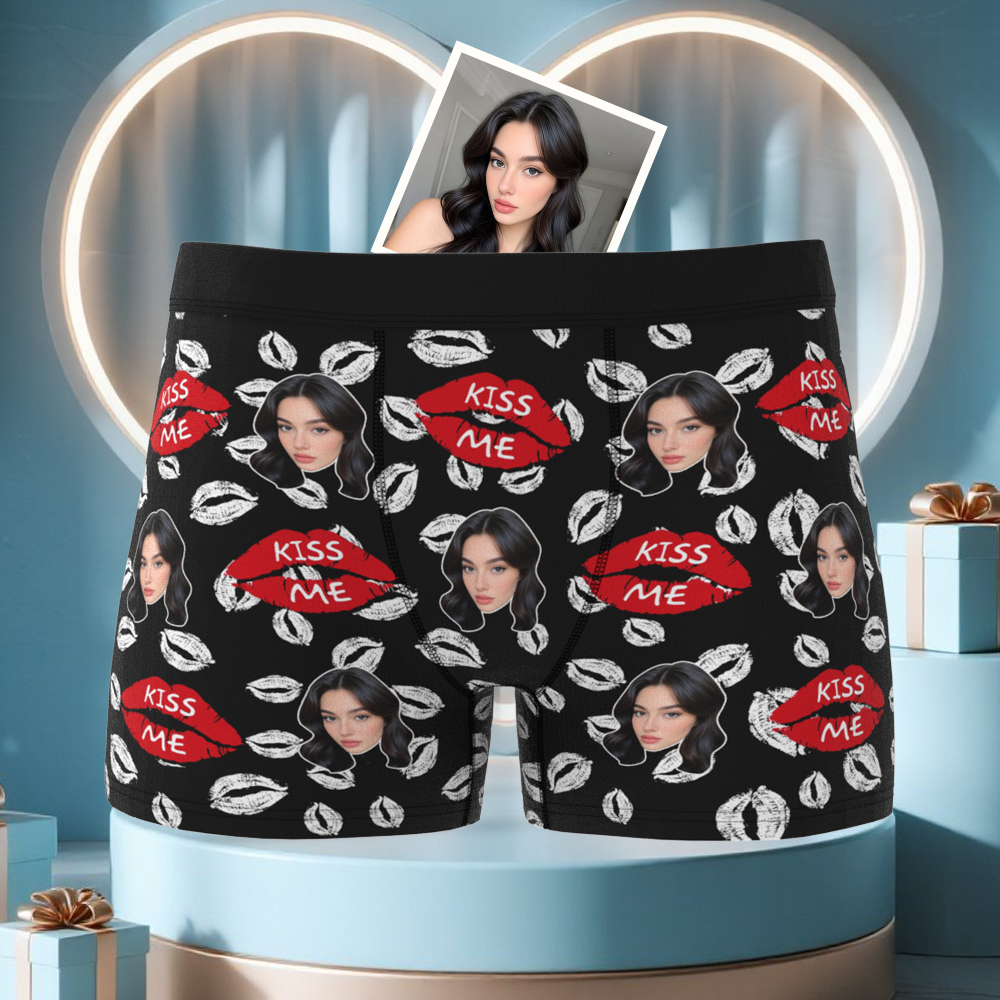 男性用カスタムフェイスアンダーウェア パーソナライズ写真入りボクサーショーツ 記念日ギフトアンダーウェアクリスマスギフト