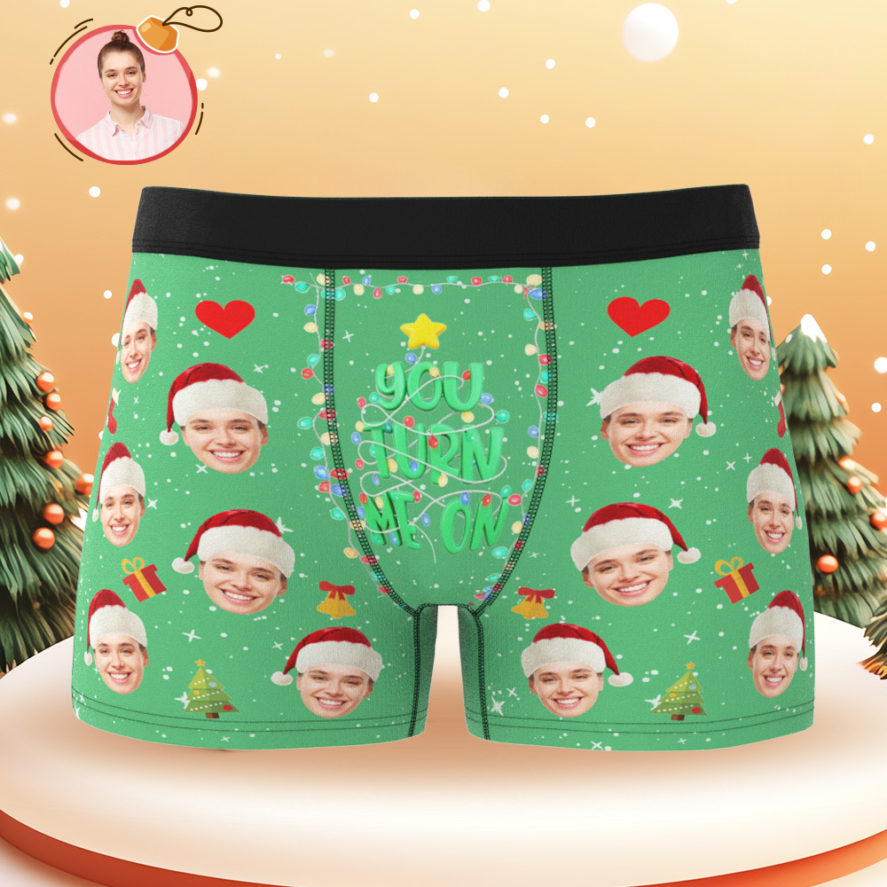 パーソナライズされたホリデー下着,カスタム写真のクリスマスパンティー,彼へのかわいいクリスマスギフト - 