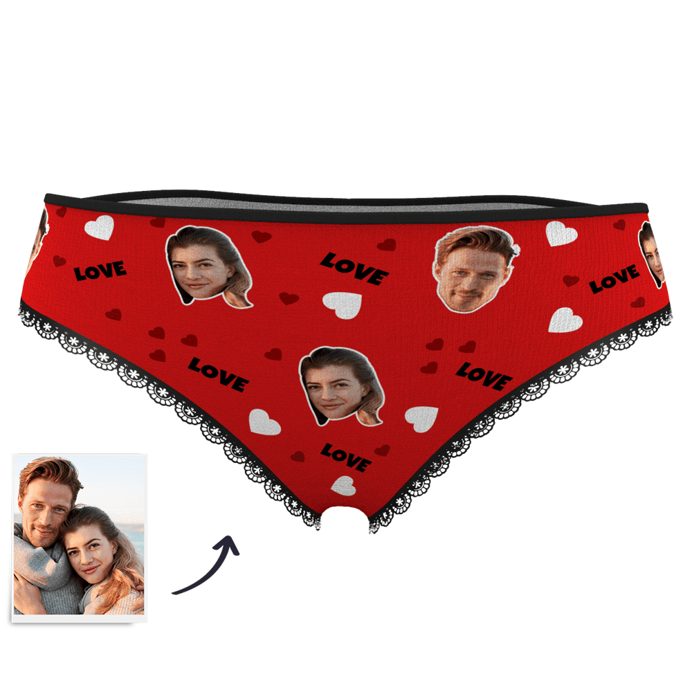 同性カップルプレゼント-カスタムフォトパンティ-写真入り可能なオリジナル下着Love印-カップルスタイル