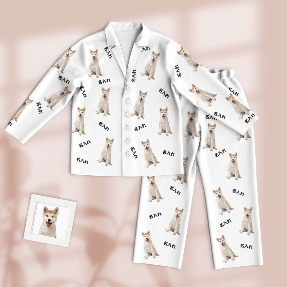 カスタムフォトパジャマ－ペット写真とテキスト入れ可能なオリジナルパジャマプレゼント友達への素敵なギフト