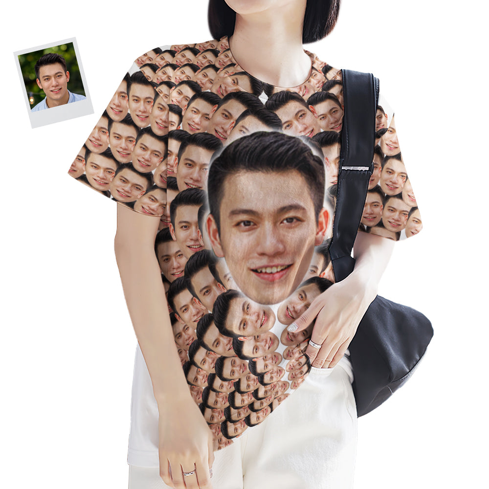 カスタムフォトTシャツ-写真入り可能なオリジナルTシャツ‐面白いTシャツ顔シームレス