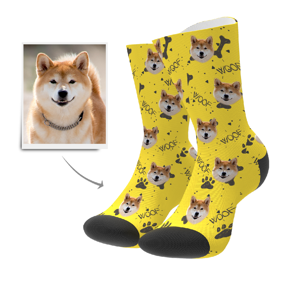 Custom Woof Dog Socks - MyPhotoSocks