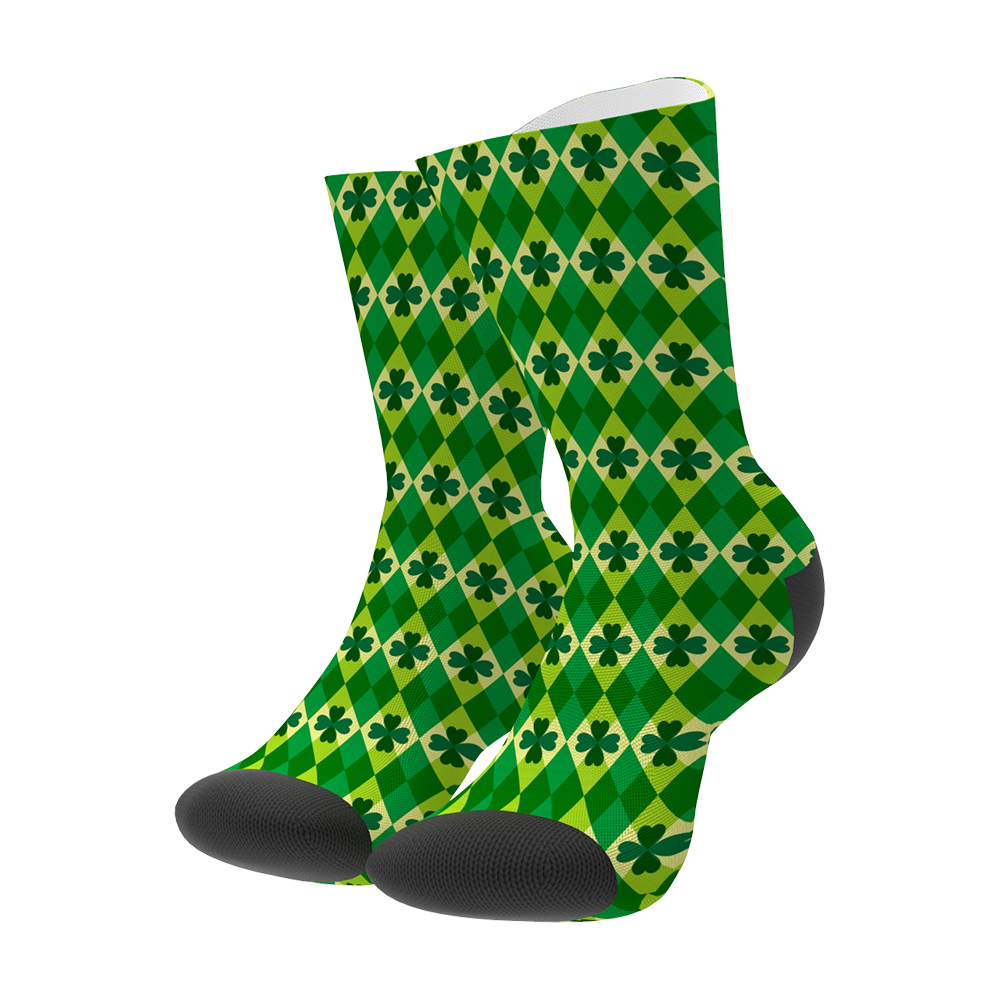 St. Patrick's Day Shamrock Socks - MyPhotoSocks