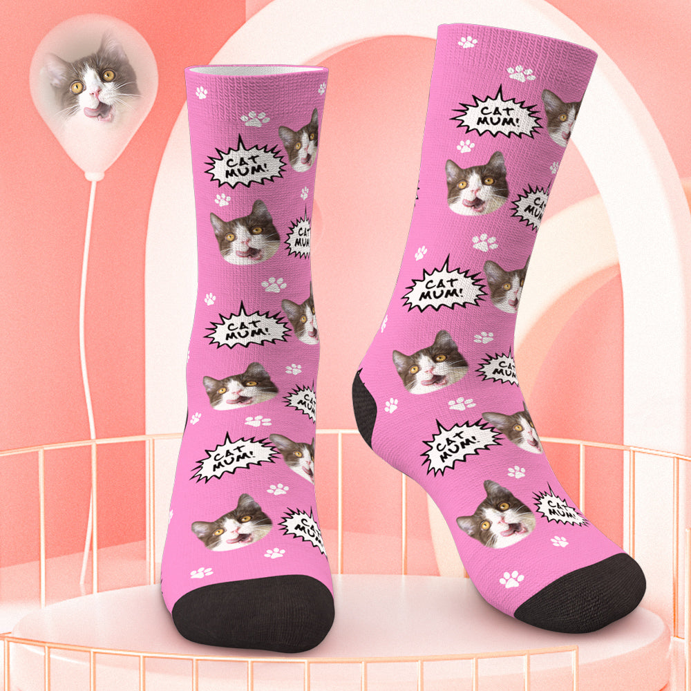 カスタムフェイスソックス-猫フォトソックス