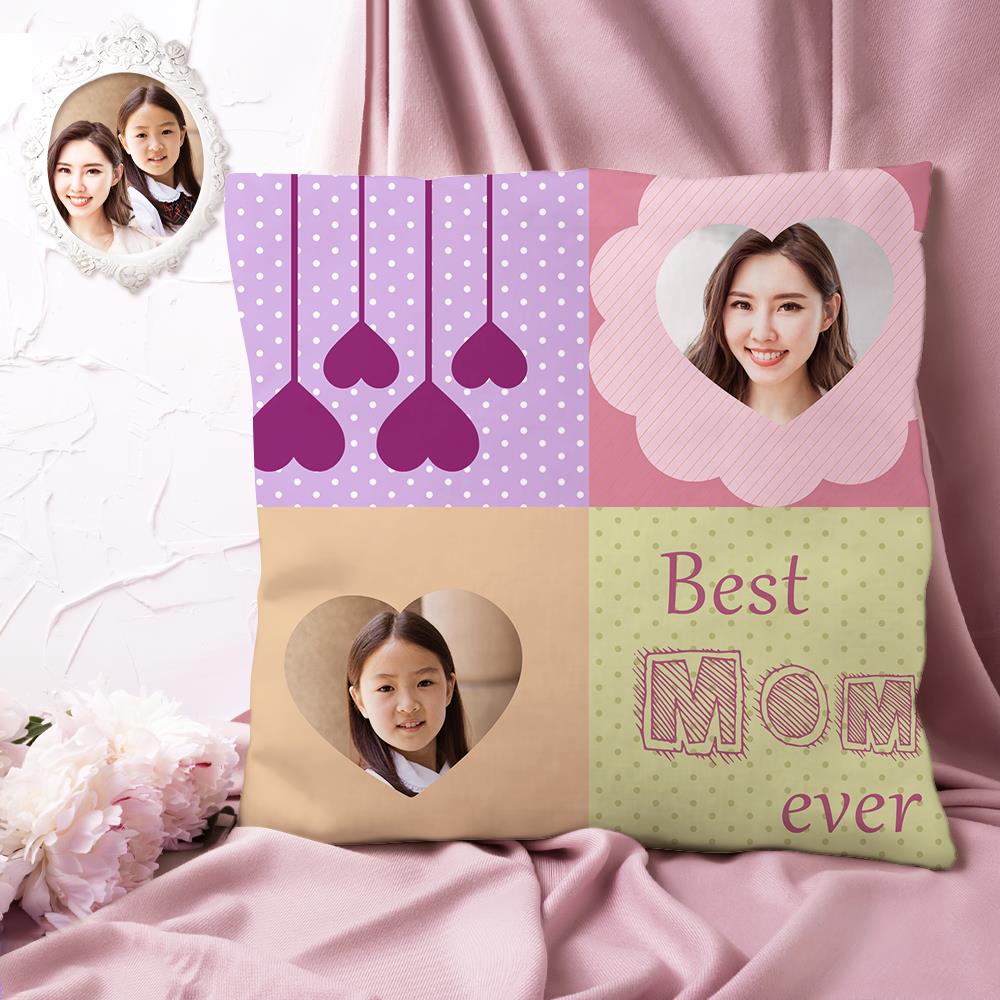 カスタム写真クッション-２枚写真入れ可能な抱き枕お母さんへのカラフルな母の日プレゼント