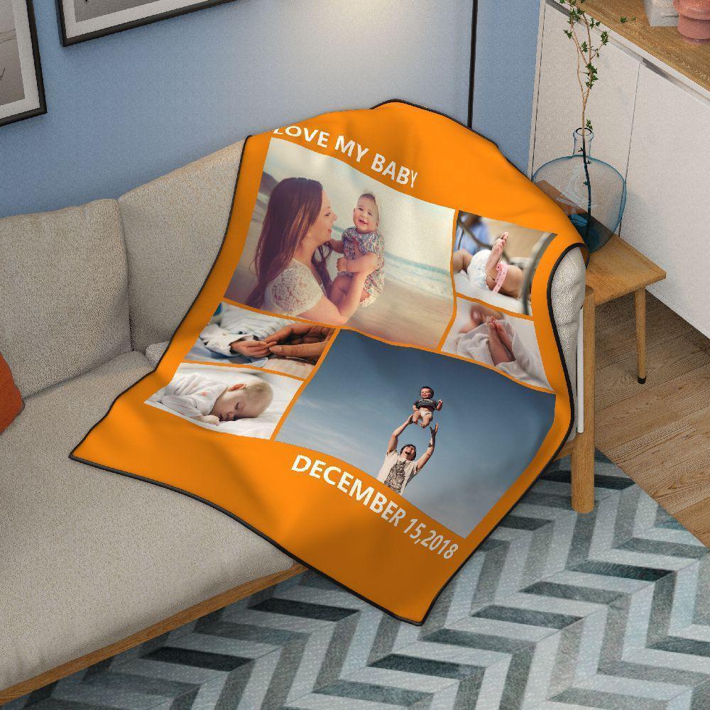 personalized lovely pets with 6 photos fleece custom blanket