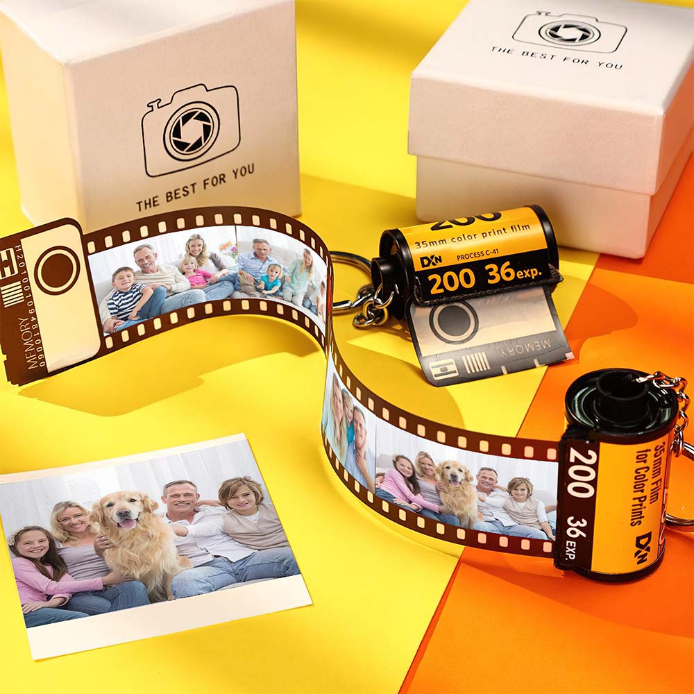 カスタムフォトカメラロールキーホルダーベスト贈り物‐写真5 10 15 20枚写真添付作成誕生日ギフト