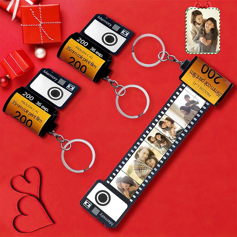 カスタムフォトカメラロールキーホルダークリスマス贈り物‐写真5 10 15 20枚写真添付作成