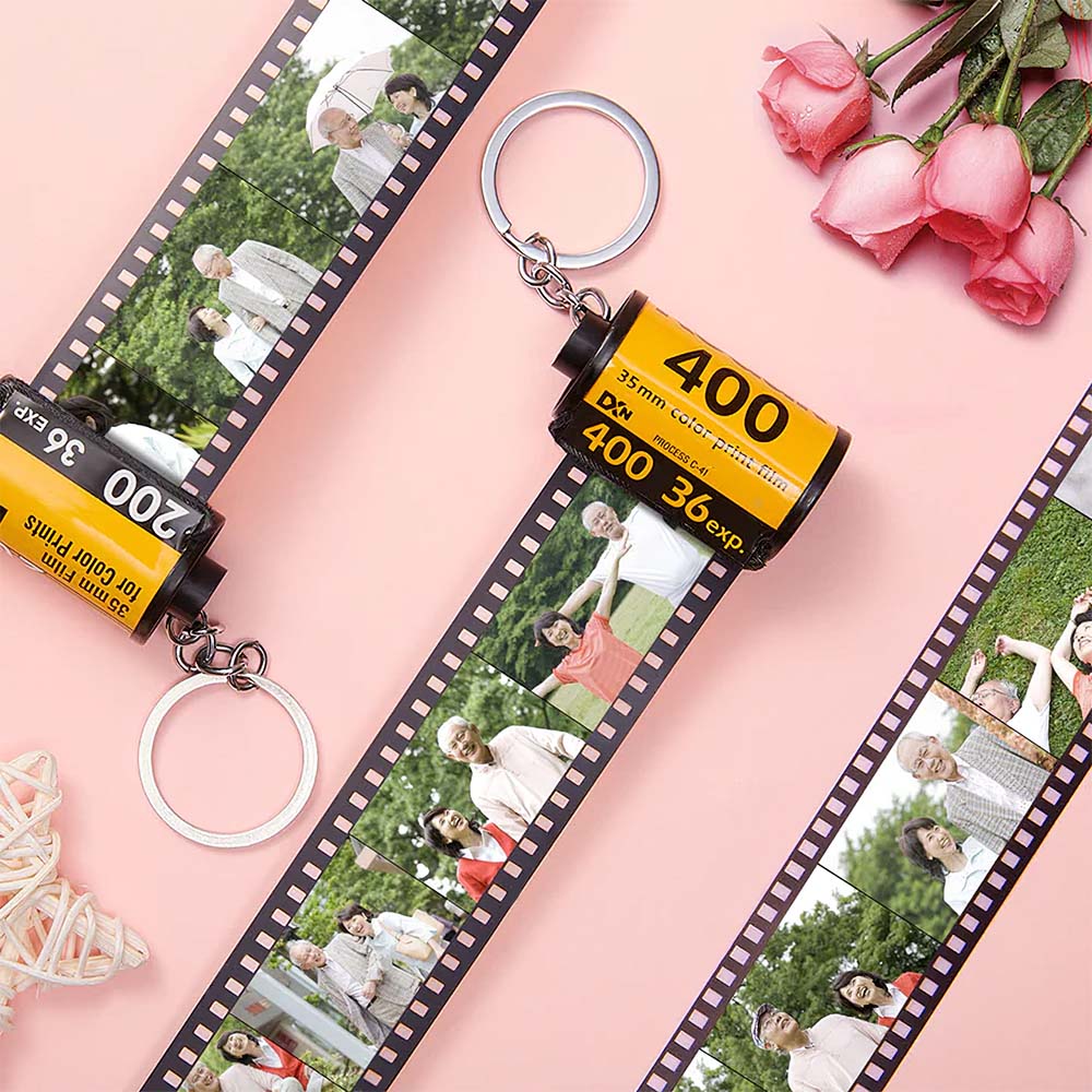 カスタムフォトカメラロールキーホルダー母の日贈り物‐写真5 10 15 20枚写真添付作成