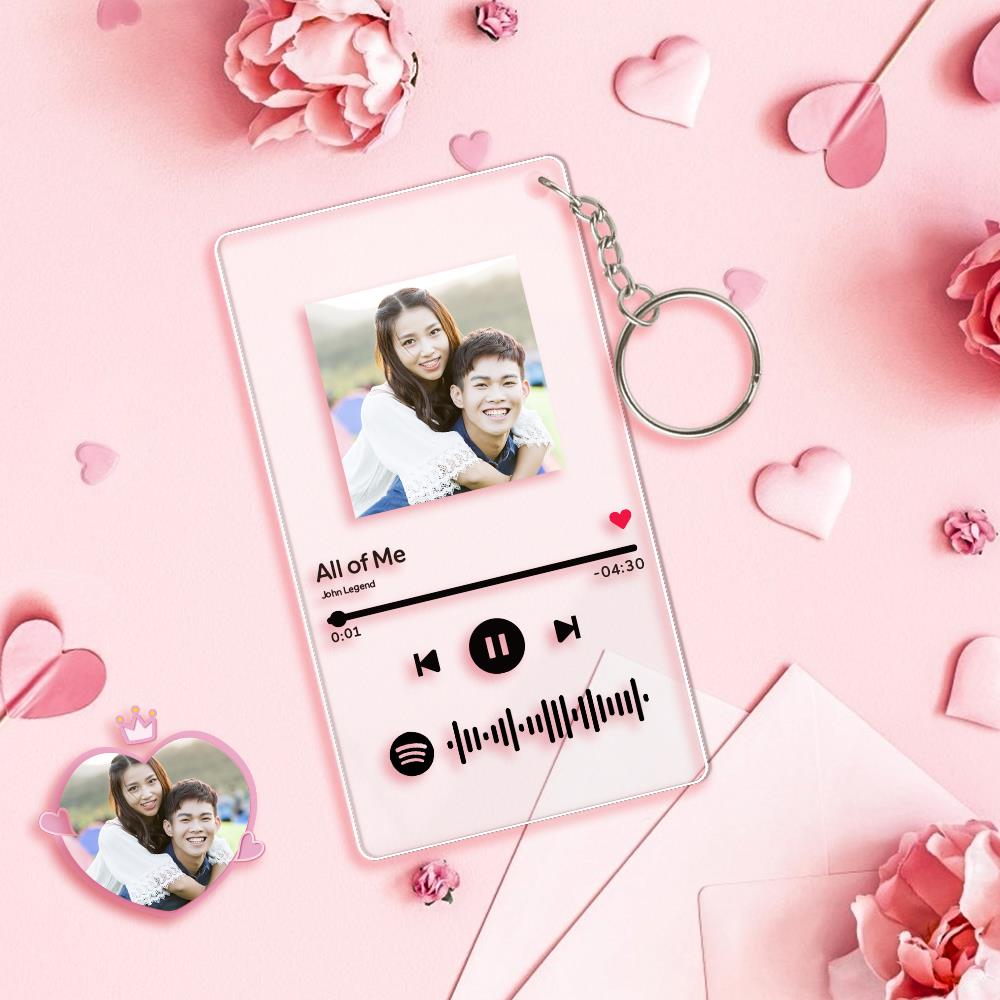 カスタムミュージックミュージックキーホルダ‐オンラインで自由にカスタマイズデザイン可 スキャン可能なミュージックコード画像付きクリスマスギフト