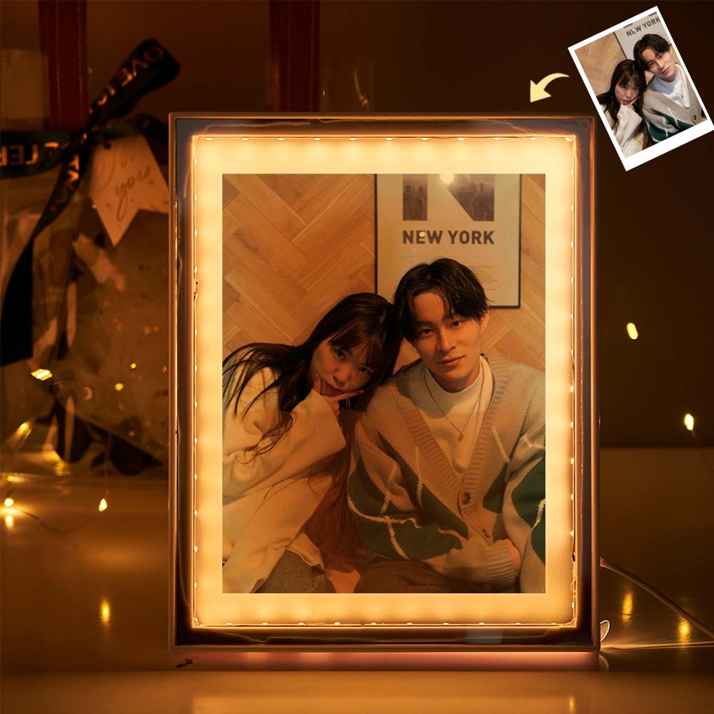 カスタム Diy ナイトライトカップルフォトフレーム友人誕生日ギフトメイク実用的な装飾品ミラーライトペインティング鏡ライト