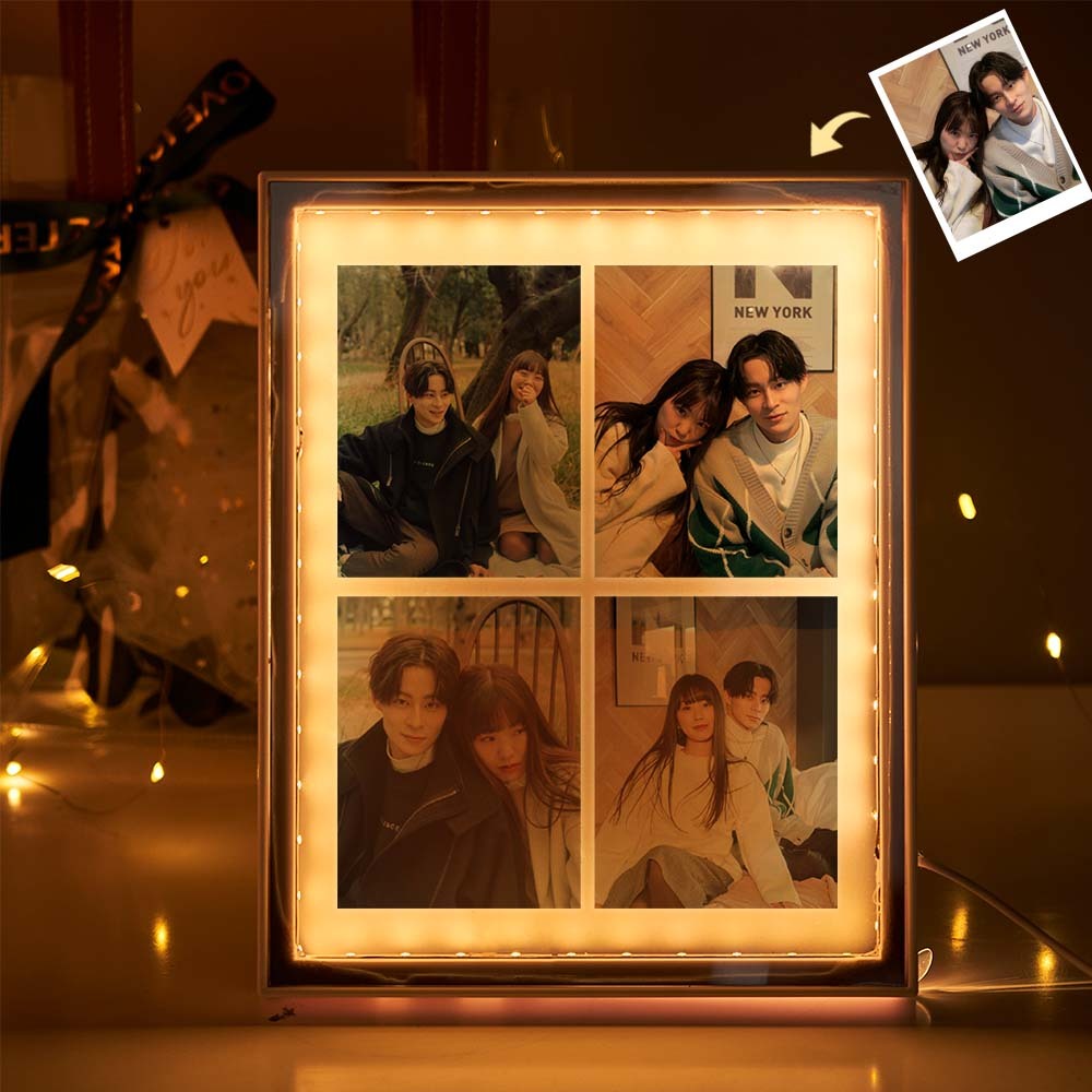 カスタム Diy ナイトライトカップルフォトフレーム友人誕生日ギフトメイク実用的な装飾品ミラーライトペインティング鏡ライト