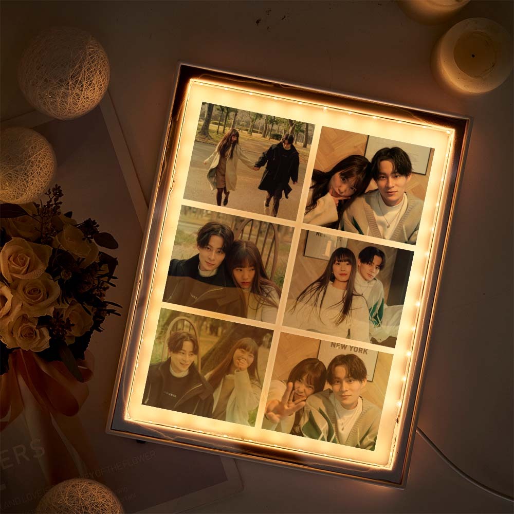 カスタム Diy ナイトライトカップルフォトフレーム友人誕生日ギフトメイク実用的な装飾品ミラーライトペインティング鏡ライト