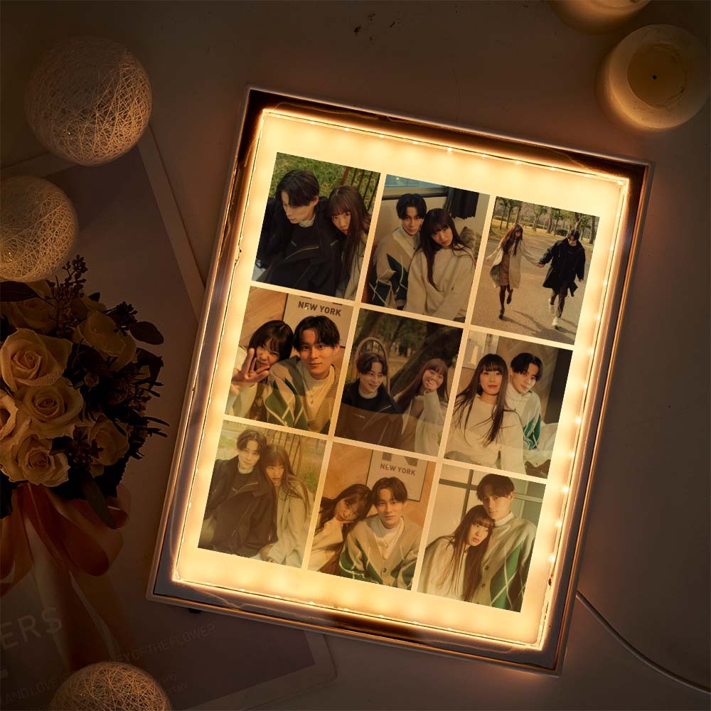 カスタム Diy ナイトライトカップルフォトフレーム友人誕生日ギフトメイク実用的な装飾品ミラーライトペインティング鏡ライト