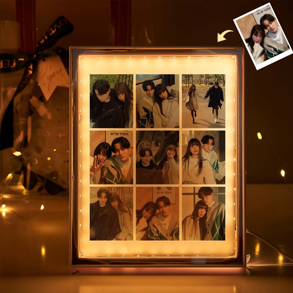 カスタム Diy ナイトライトカップルフォトフレーム友人誕生日ギフトメイク実用的な装飾品ミラーライトペインティング鏡ライト