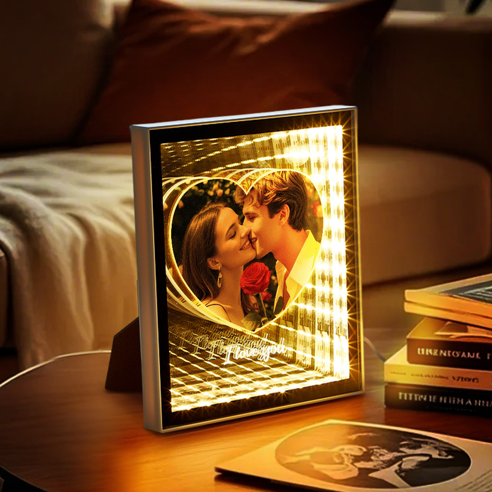 カスタム廊下ミラーランプ写真愛廊下ミラーランプ誕生日プレゼント - 