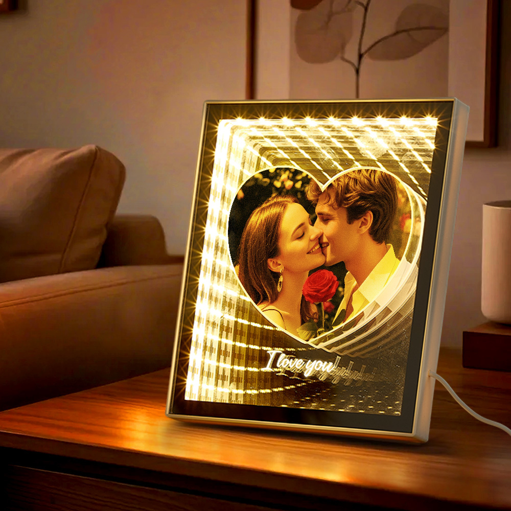 カスタム廊下ミラーランプ写真愛廊下ミラーランプ誕生日プレゼント - 