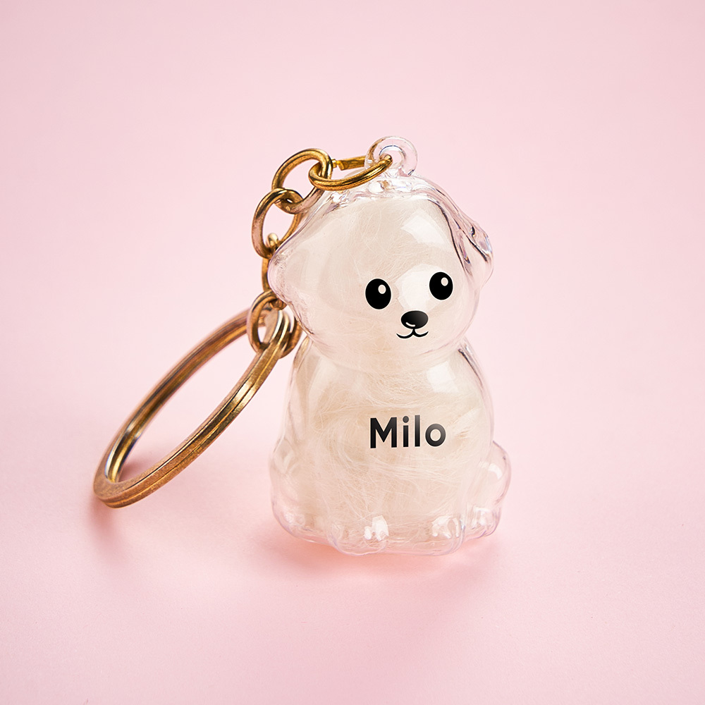 犬の毛のコレクターキーホルダーバッグチャームメモリアル収納ボックスセンチメンタルペットの毛の保管に最適犬好きへのギフト - 