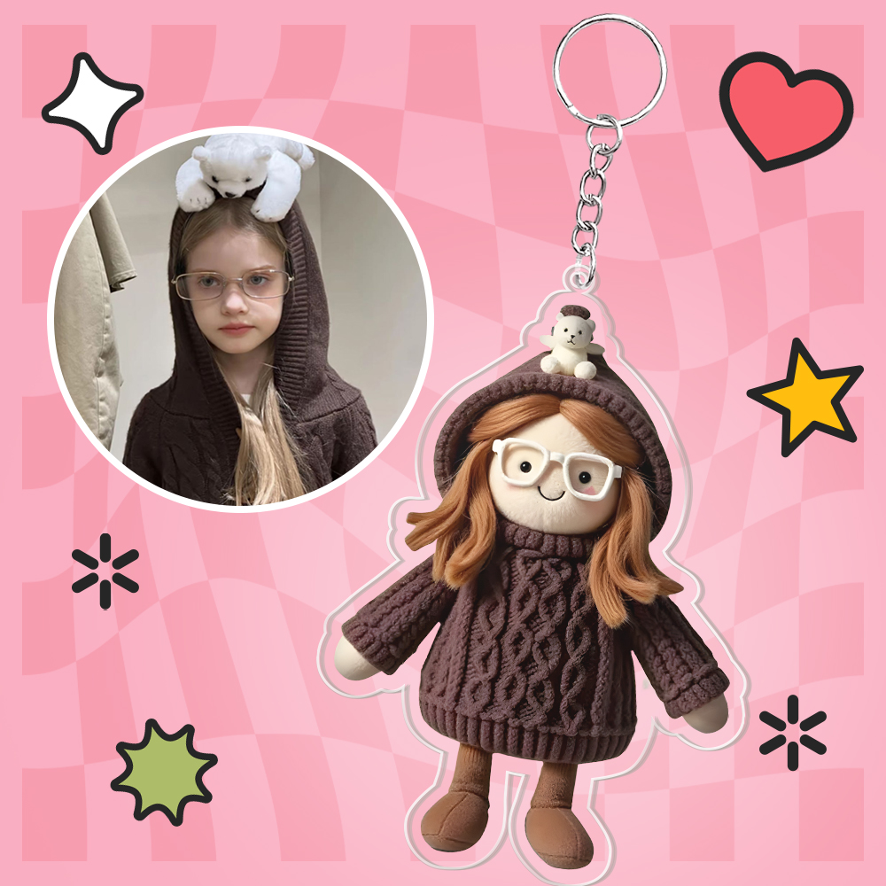 カスタムゼリーぬいぐるみスタイルのアクリルキーホルダーカスタムデザイン彼女への最高の贈り物 - 