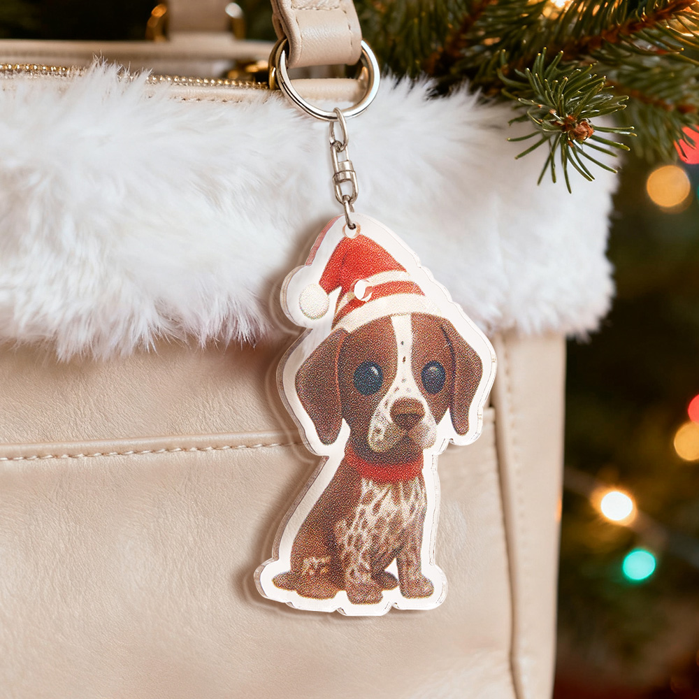 カスタムフィギュアペットキーホルダー パーソナライズされたアクリル漫画キーホルダー写真バッグチャーム ペットの飼い主へのユニークな記念品ギフト-2