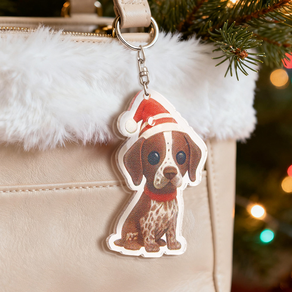 カスタムフィギュアペットキーホルダー パーソナライズされたアクリル漫画キーホルダー写真バッグチャーム ペットの飼い主へのユニークな記念品ギフト-2