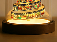 カスタムフォトフィルム クリスマスツリー ナイトライト パーソナライズされた家族の記念品 刻印入りベース付き